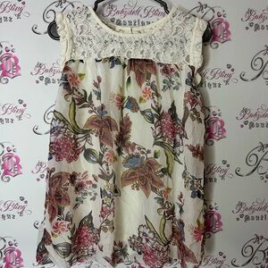 Bellambra tank top made in Italy 🇮🇹 flowers silk Floral Lace Women's Top